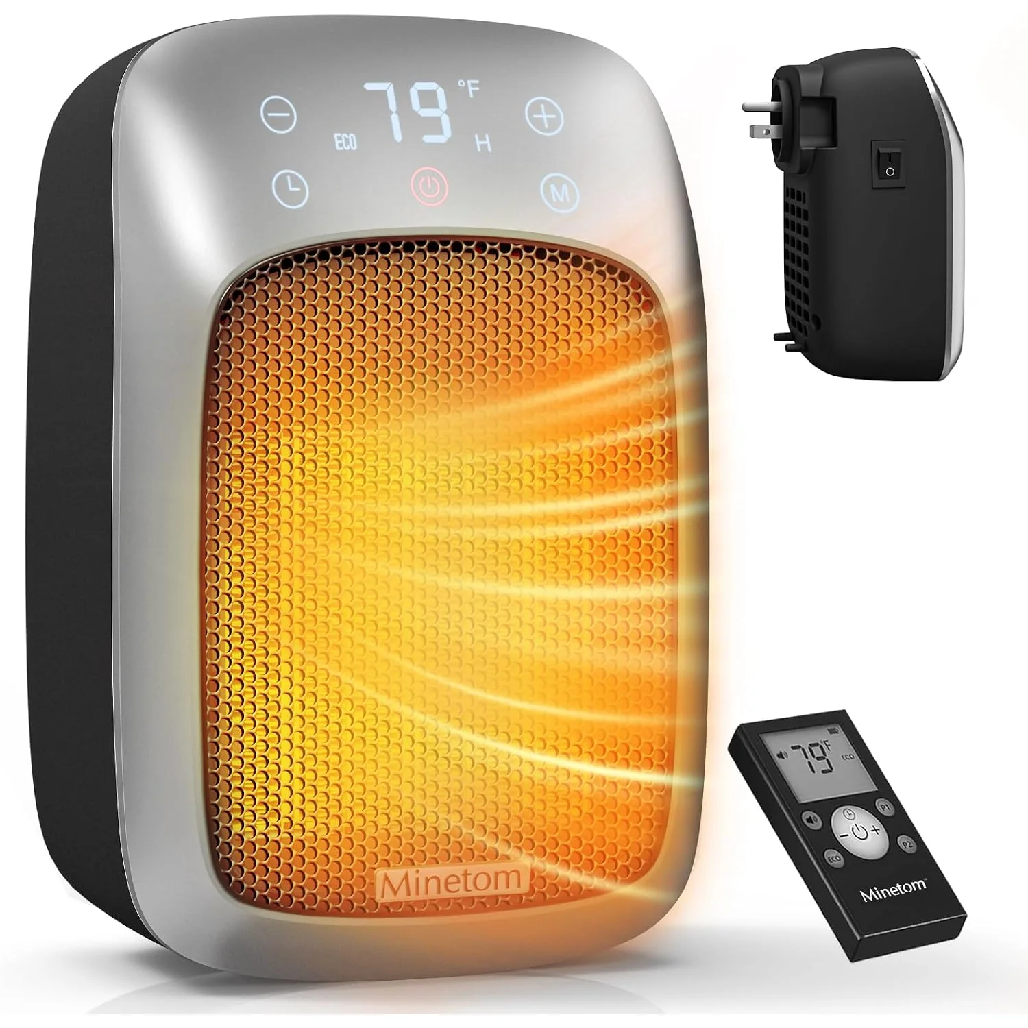 Minetom 800W Plug In Heater, New Model - 1 Pack, photo 2
