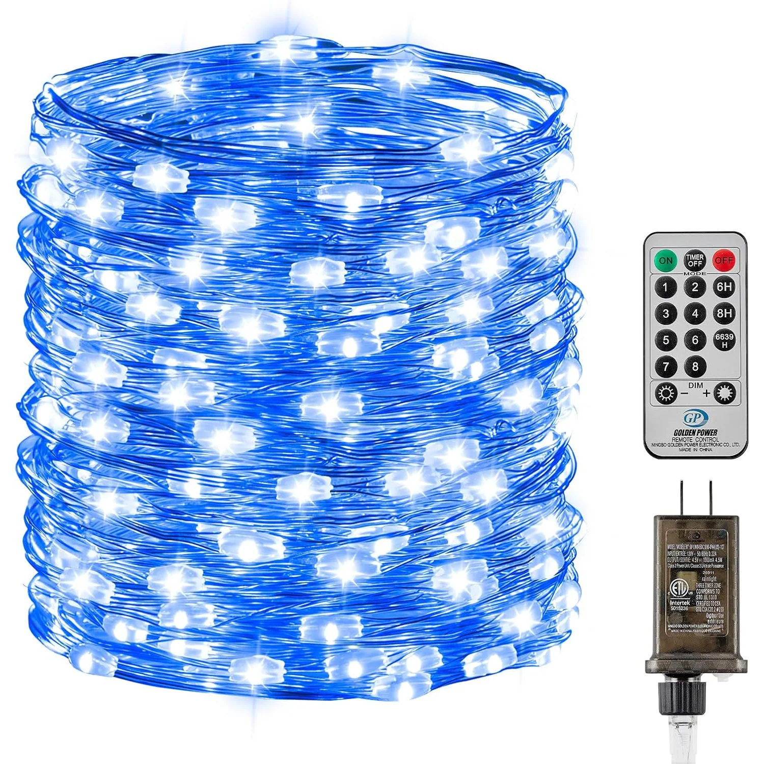 Minetom 66FT 200 LED Fairy Lights Plug in with Remote, Blue, 1Pack - 200 LEDs, photo 7