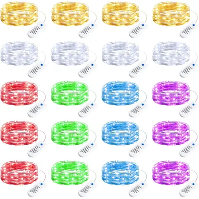 Minetom 12 Pack Warm White Battery Operated Fairy String Lights 8 Modes, thumbnail 9