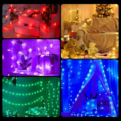 Minetom 23ft Star String Lights for Bedroom, thumbnail 2