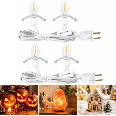 Minetom 6 FT LED Accessory Cord for Christmas Village Lights, thumbnail 3