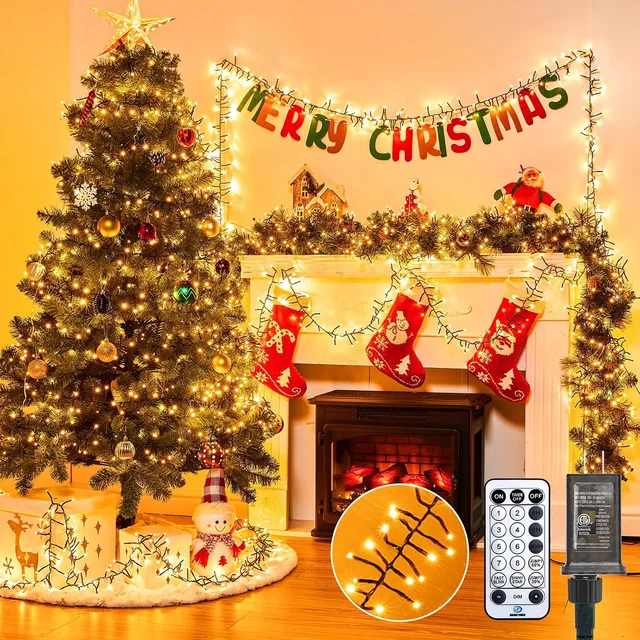 Minetom 1000 LED Cluster Lights Christmas Tree Lights Outdoor Christmas