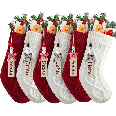 Minetom Personalized Christmas Stockings, 18 Inches Hanging Stockings with DIY, thumbnail 1