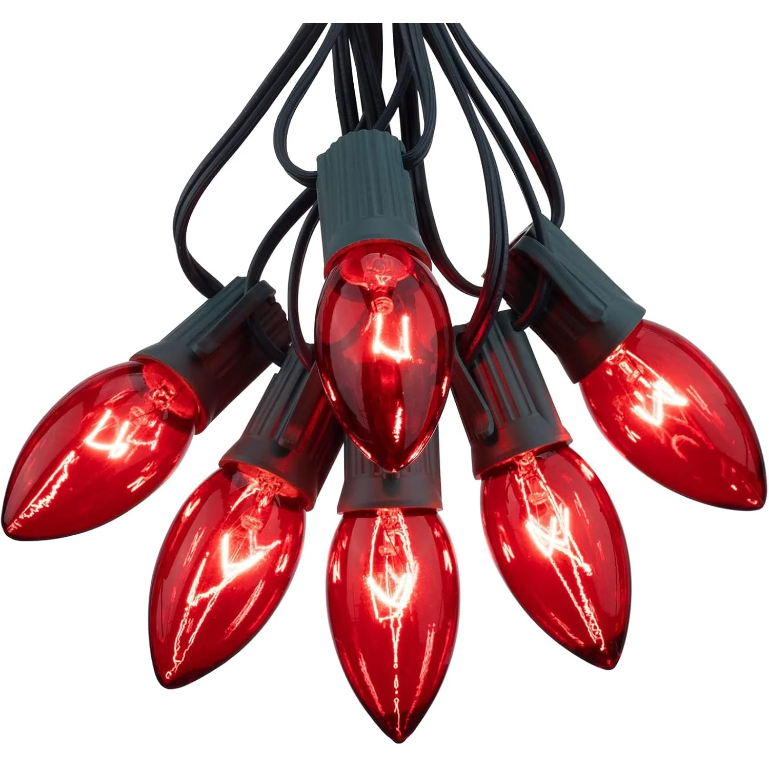 Minetom 25 Pack C9 Red Christmas Lights Bulbs, photo 3