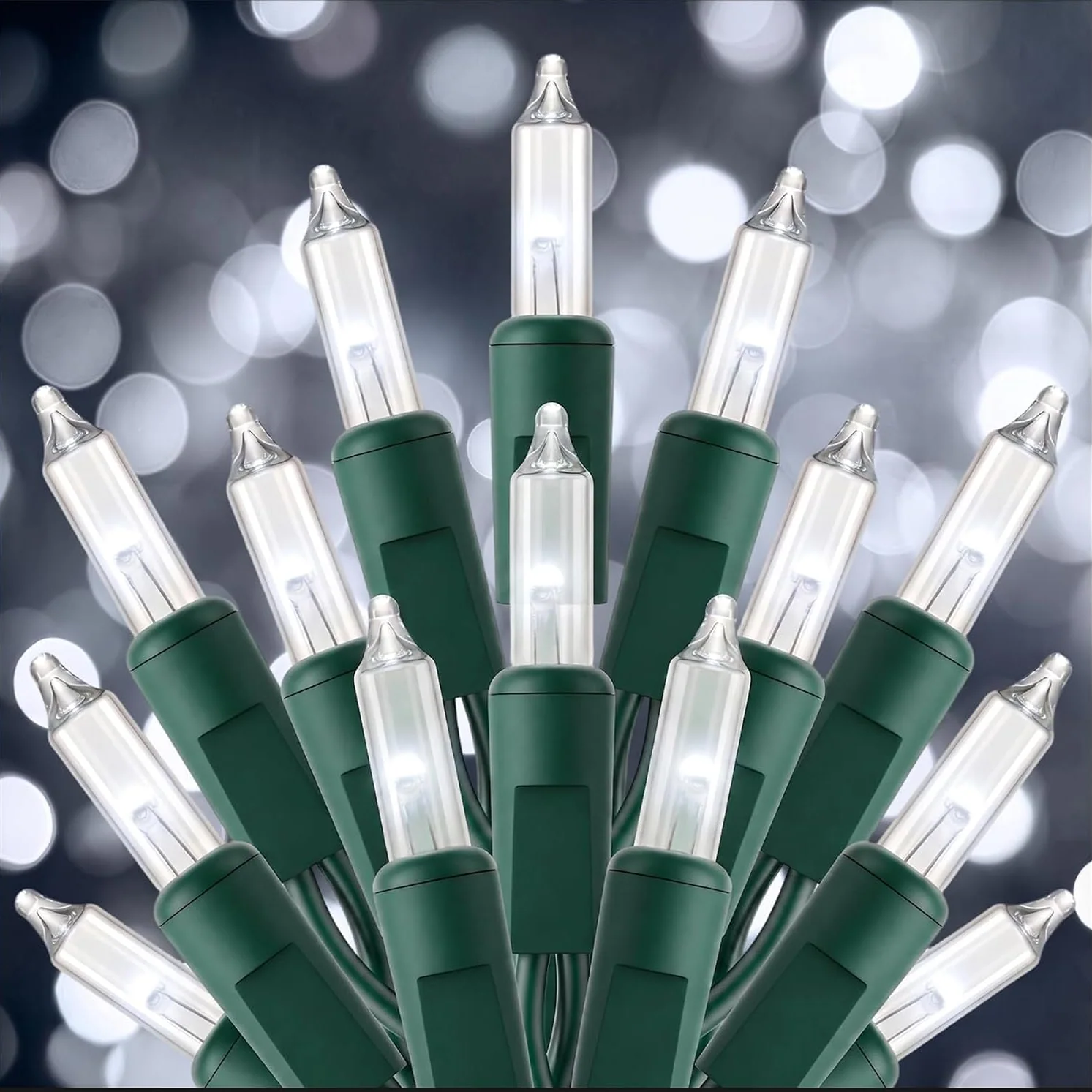 Minetom Warm White Christmas String Lights 100 Count 20 Feet, Pure White-Green Wire, 100 Count, photo 6