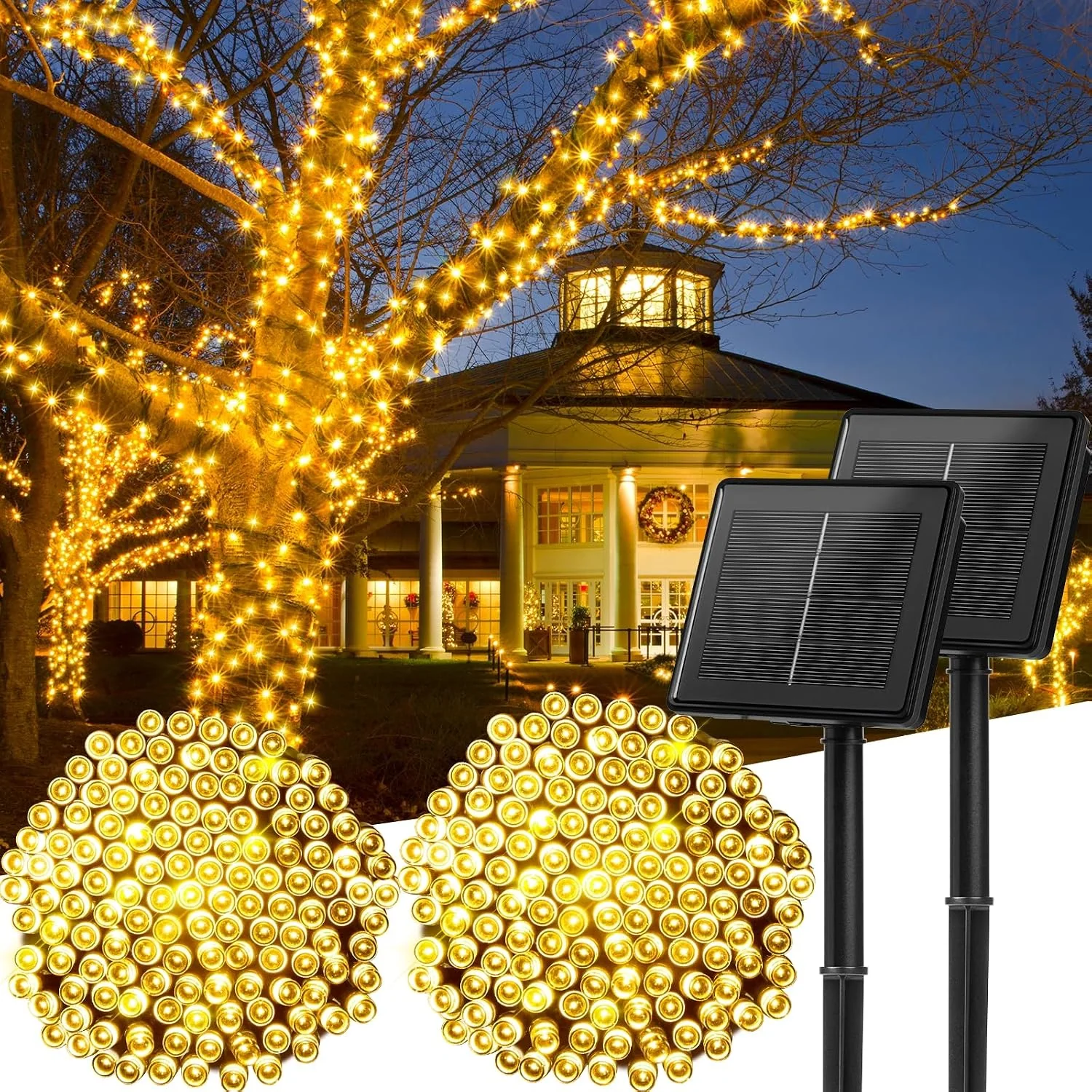 Minetom Solar Halloween Lights Outdoor, Warm White, 72 FT 2Pack, photo 6