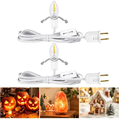 Minetom 6 FT LED Accessory Cord for Christmas Village Lights, thumbnail 1