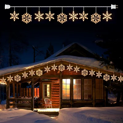 Minetom Christmas Snowflake Icicle String Lights with 6 Drops, thumbnail 5