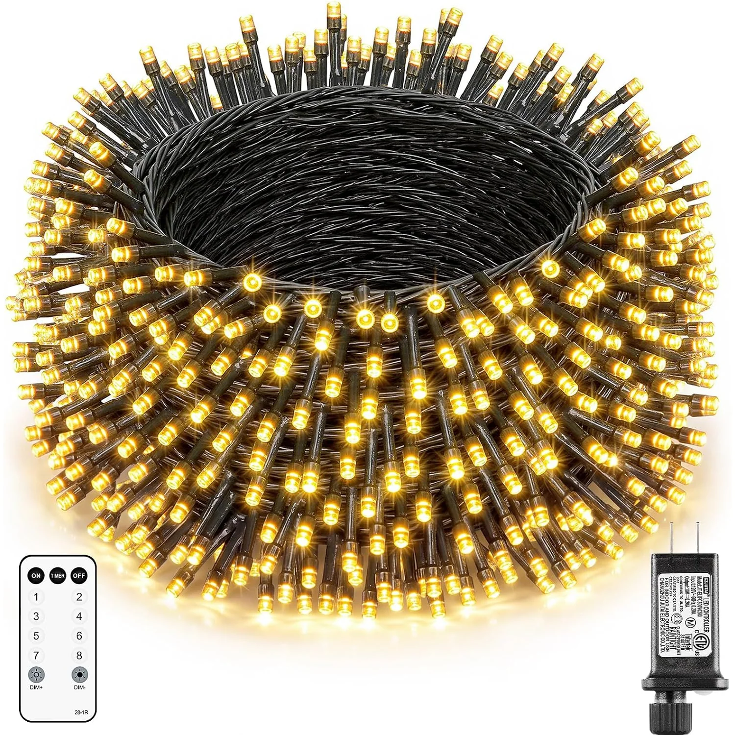 Minetom Red Green White Christmas Lights, Warm White_Green Wire, 66 Ft, photo 4