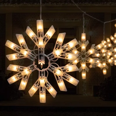 Minetom Christmas Snowflake Icicle String Lights with 6 Drops, thumbnail 2