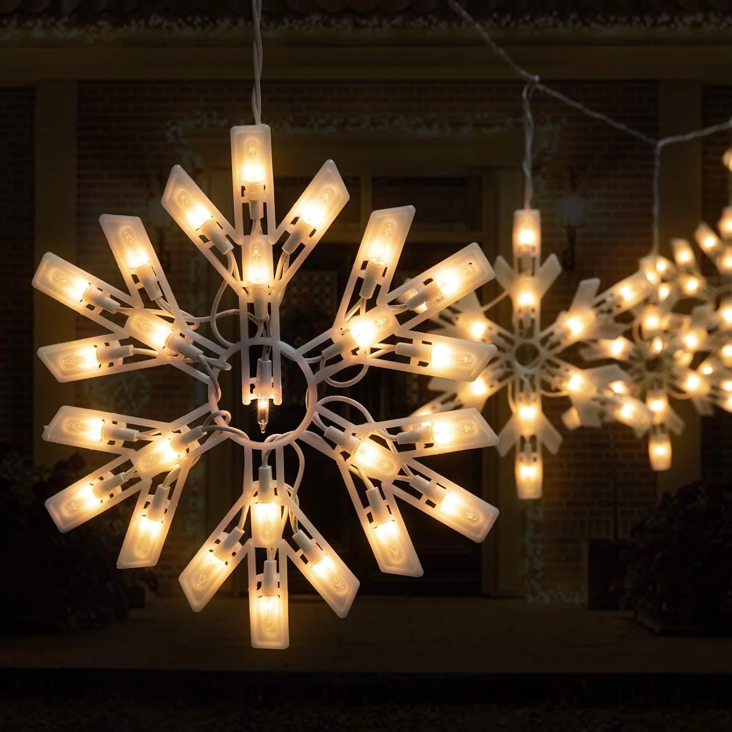 Minetom Christmas Snowflake Icicle String Lights with 6 Drops, photo 2