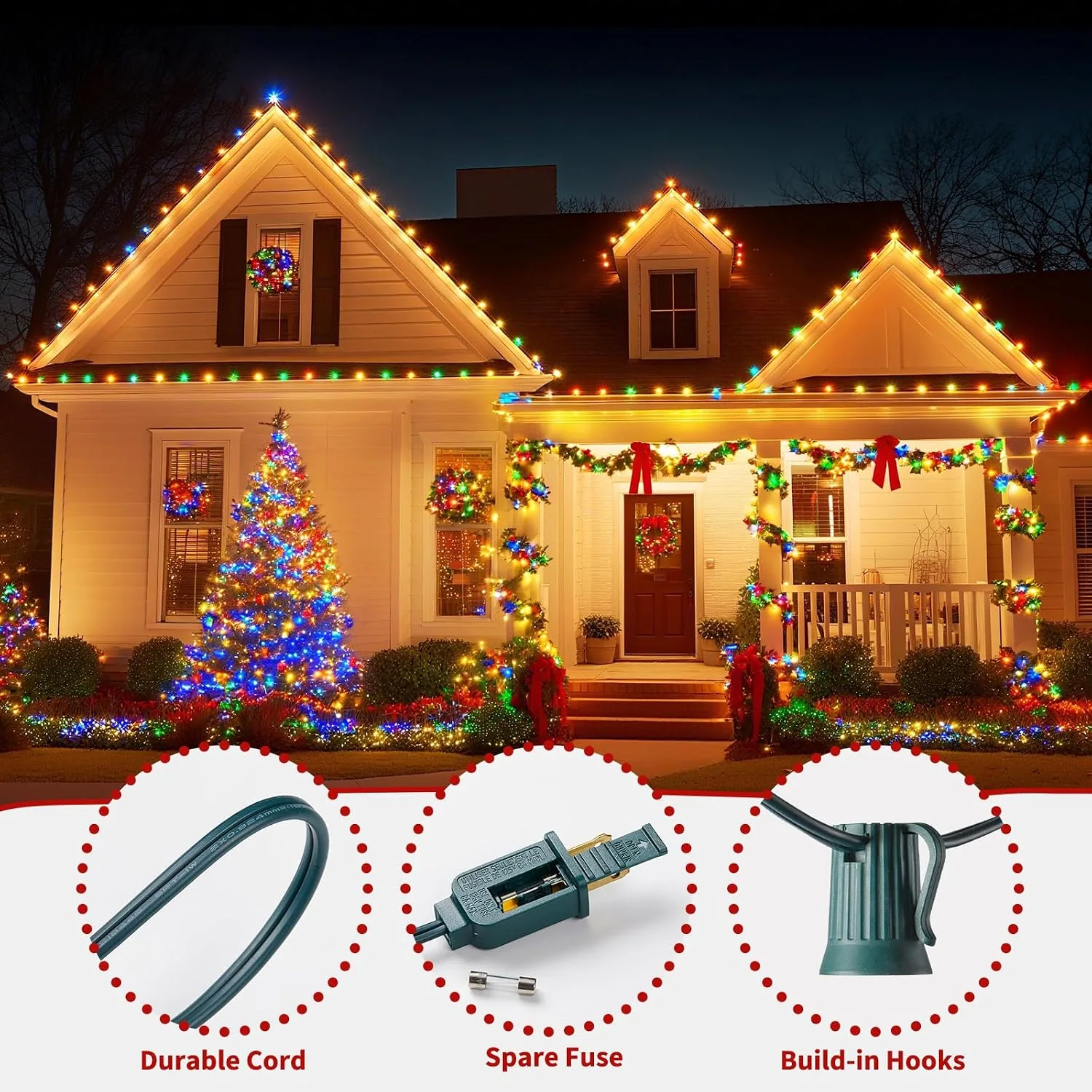 Minetom C9 String Lights Outdoor Christmas Lights 25 Feet Multicolor for Patio, photo 4