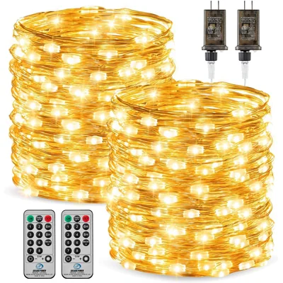 Minetom 66FT 200 LED Fairy Lights Plug in with Remote, thumbnail 2