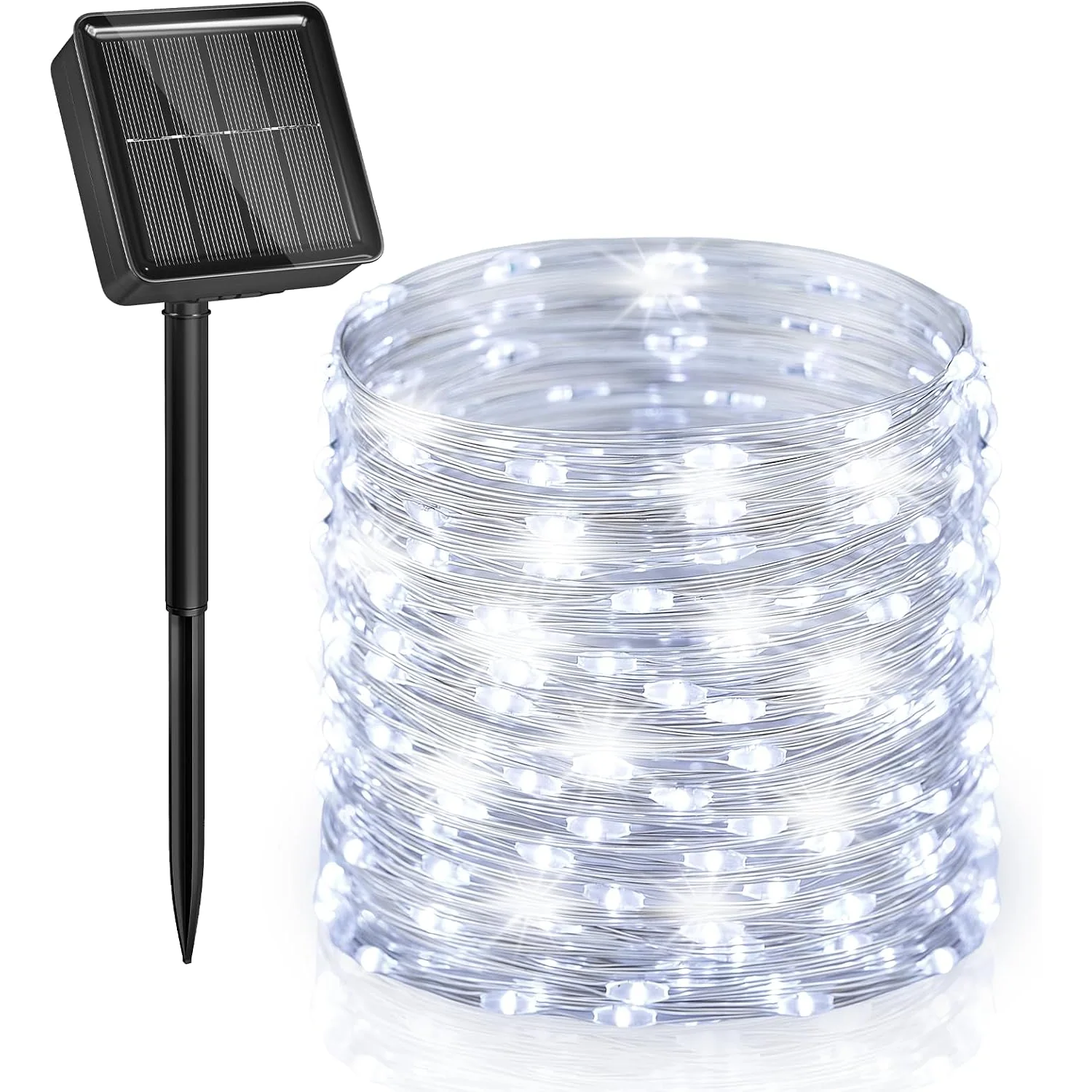 Minetom Solar String Lights for Outside, Pure White, 1 Pack, photo 5