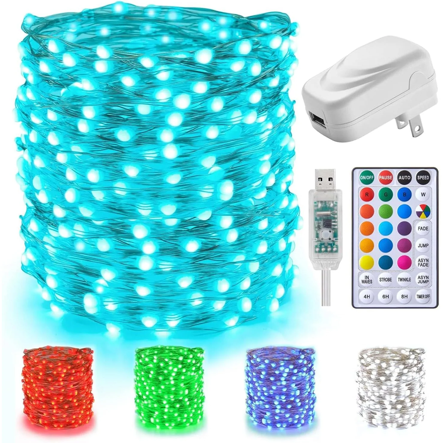 Minetom Color Changing Fairy String Lights, 16 Colors, 66ft, photo 5