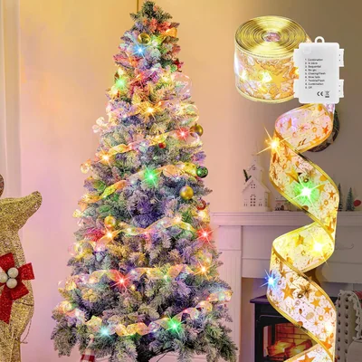 Minetom Christmas Tree Ribbon String Lights, thumbnail 1