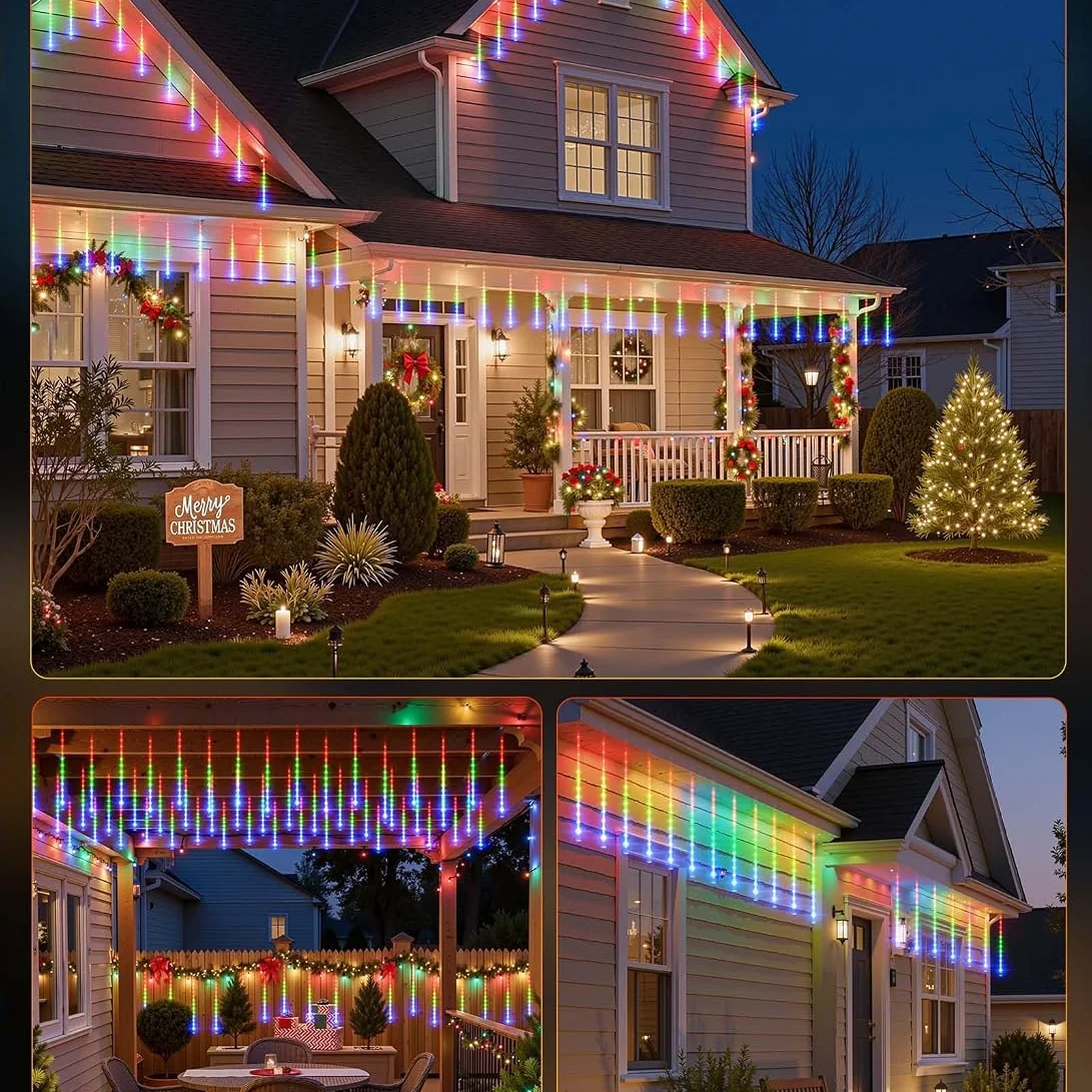 Minetom Solar Meteor Shower Icicle Lights, photo 2