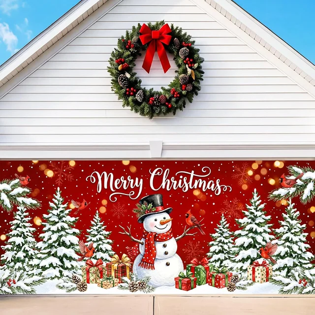 Minetom Christmas Garage Door Cover Decoration