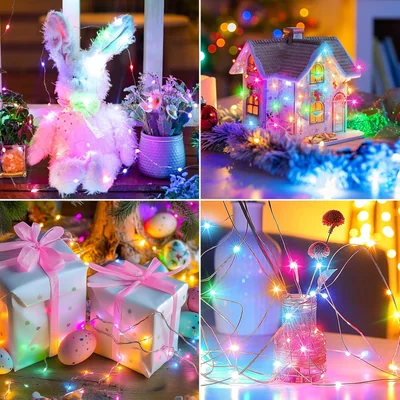 Minetom 12 Pack Pastel Fairy Lights Battery Operated String Lights, thumbnail 2