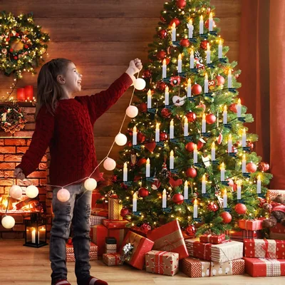 Minetom 48ft 50 LED Connectable Flameless Candle Lights for Christmas Tree, thumbnail 2
