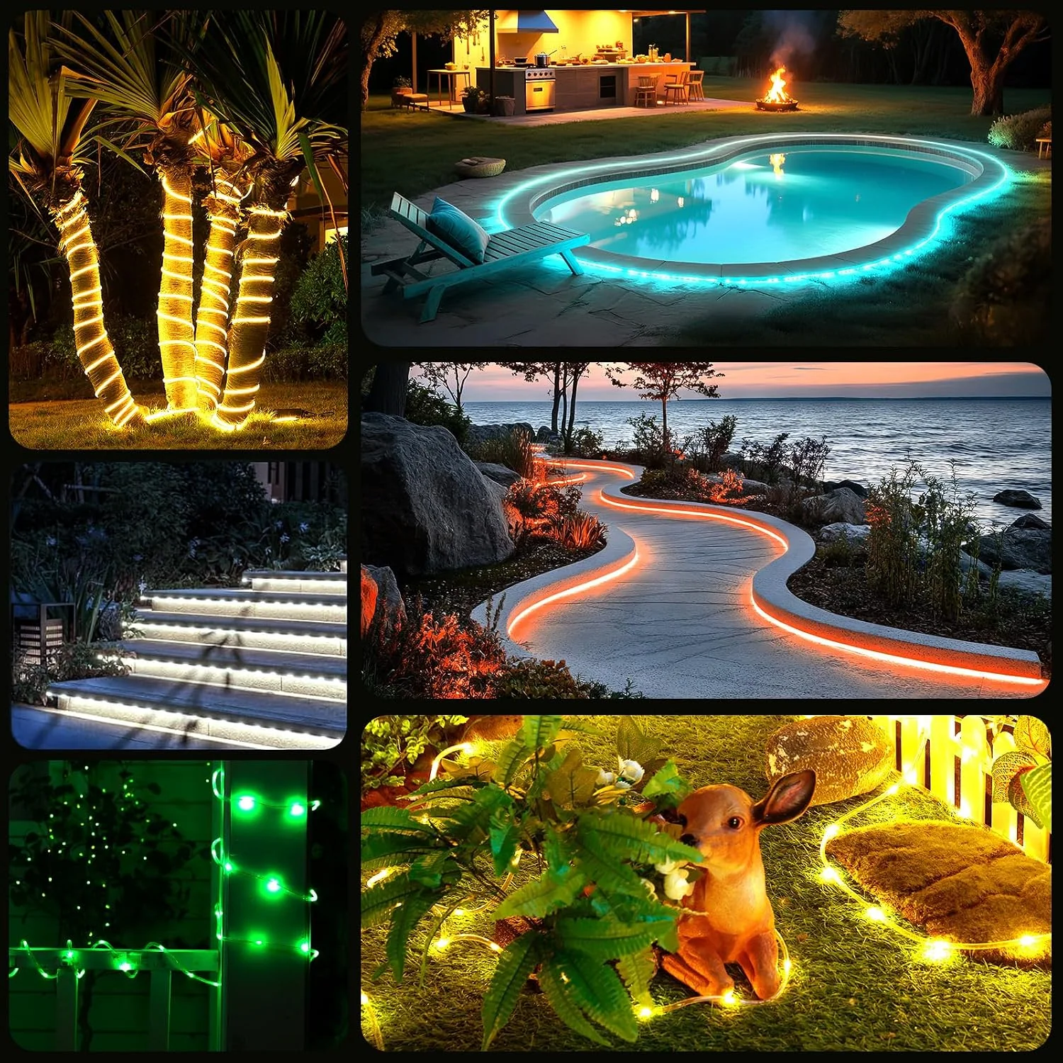 Minetom Color Changing Rope Lights Outdoor, photo 2