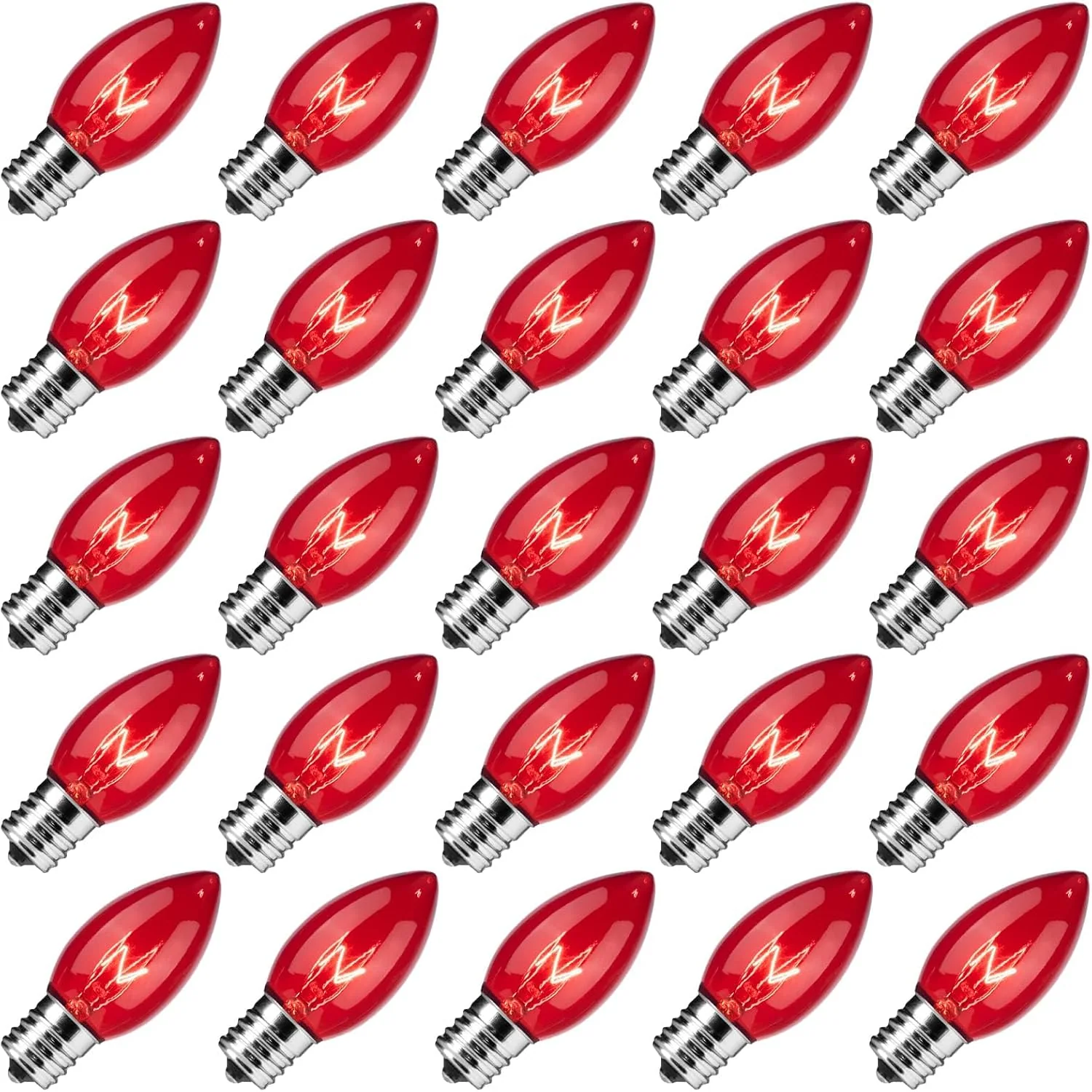 Minetom 25 Pack C9 Red Christmas Lights Bulbs, photo 1