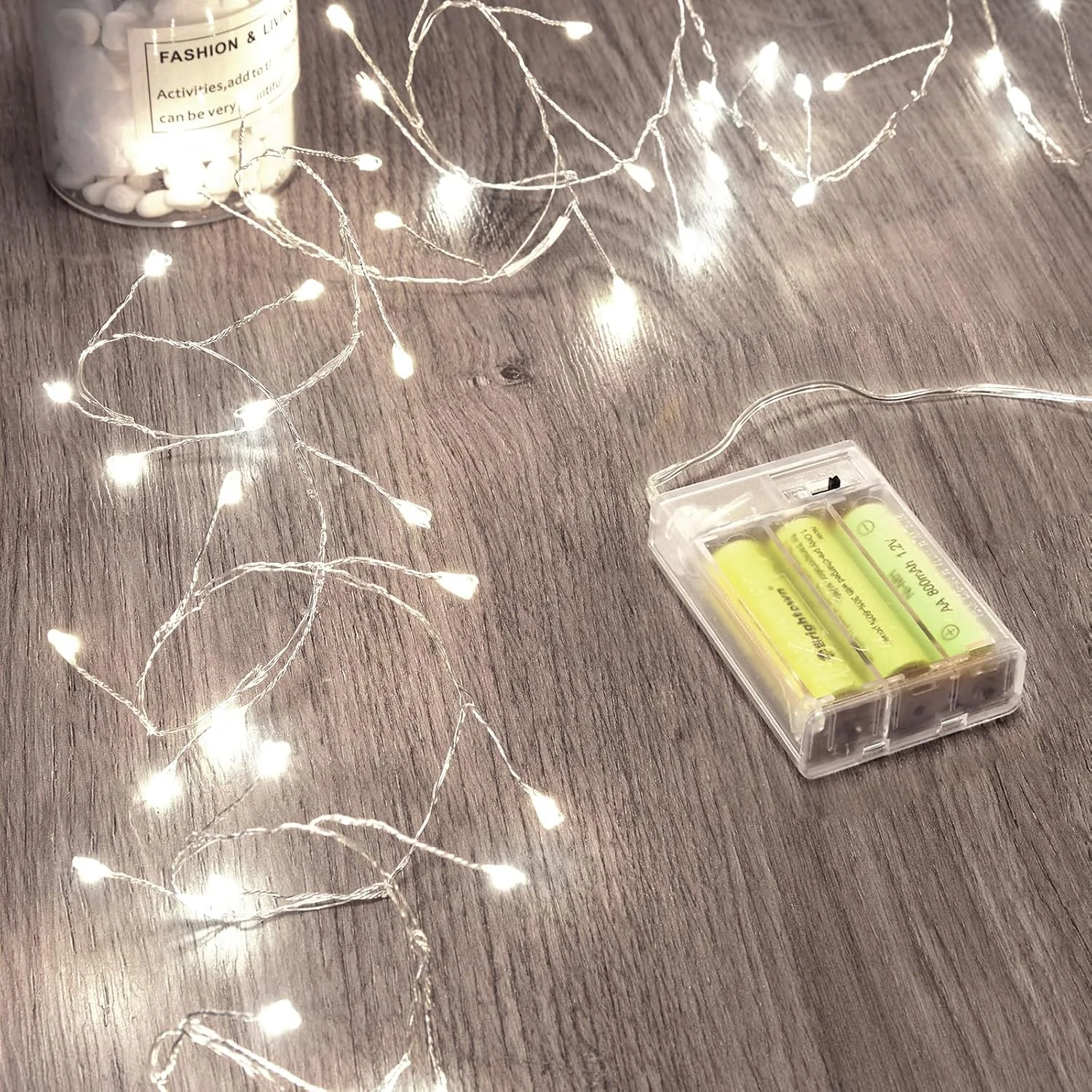 Minetom Fairy Lights Battery Operated, Twinkle String Lights 5ft 60LED, Pure White, 1 Pack, photo 8