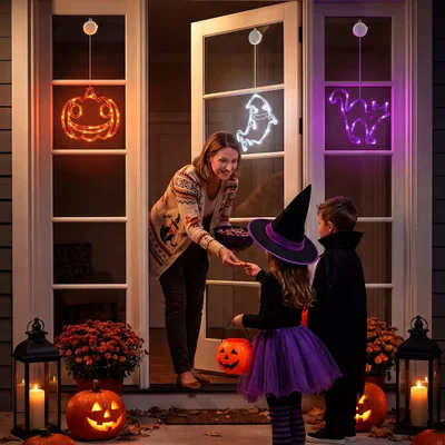 Minetom 3 Pack Halloween Windows Lights, thumbnail 2