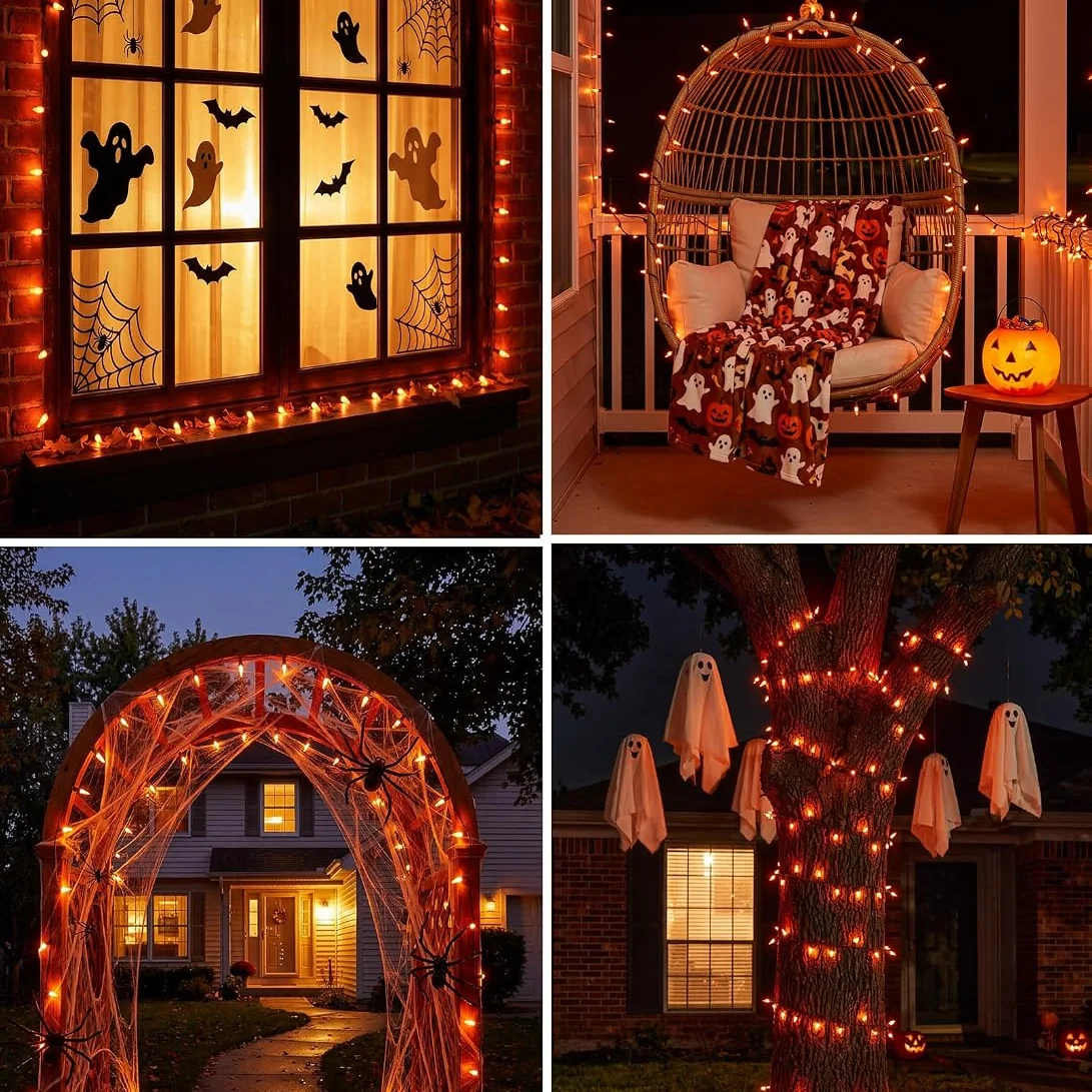 Minetom Orange Halloween String Lights Outdoor, photo 2