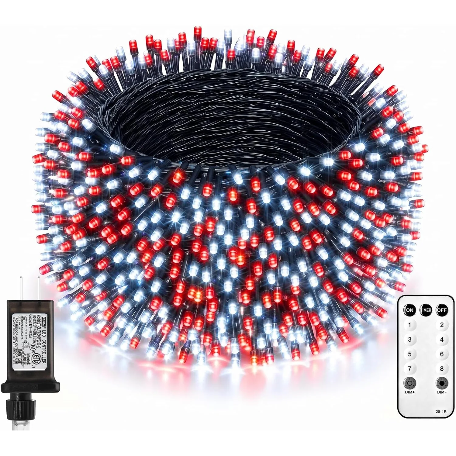 Minetom Red Green White Christmas Lights, Red & Cool White, 50 Ft, photo 2