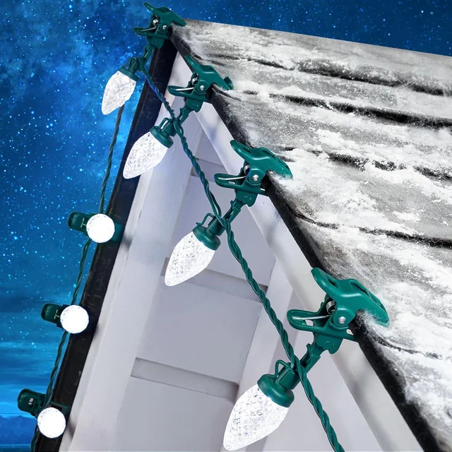 Minetom C9 Christmas Lights Outdoor with 100 Spring Clips 65FT 100 LED