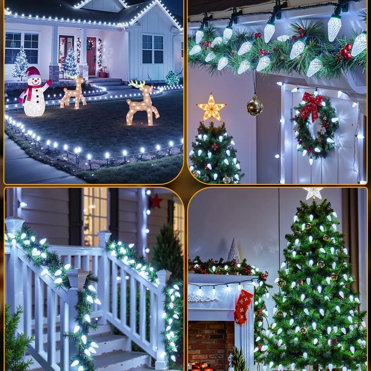 Minetom C9 Christmas Lights Outdoor, 85FT 110LED String Lights with 8 Lighting, photo 2
