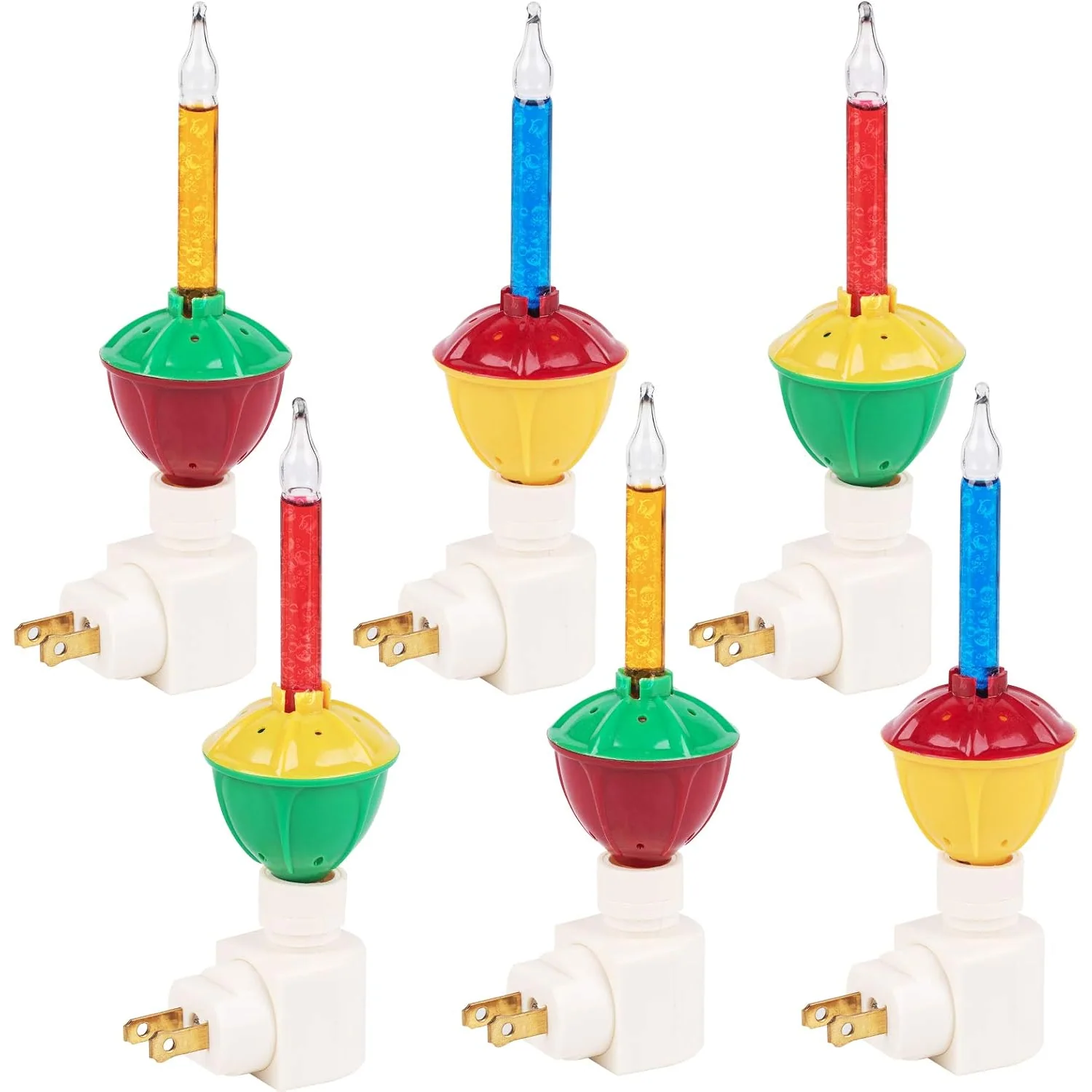 Minetom 2 Pack Bubble Night Light with 1 Classic Swivel Plug, 6 Pack, photo 5