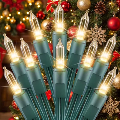 Minetom Clear Christmas String Lights 100 Count 20 Feet Incandescent Bulb, thumbnail 5