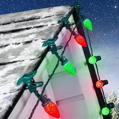Minetom Christmas Lights Outdoor, 68FT 100 LED C9 String Lights with Spring, thumbnail 4