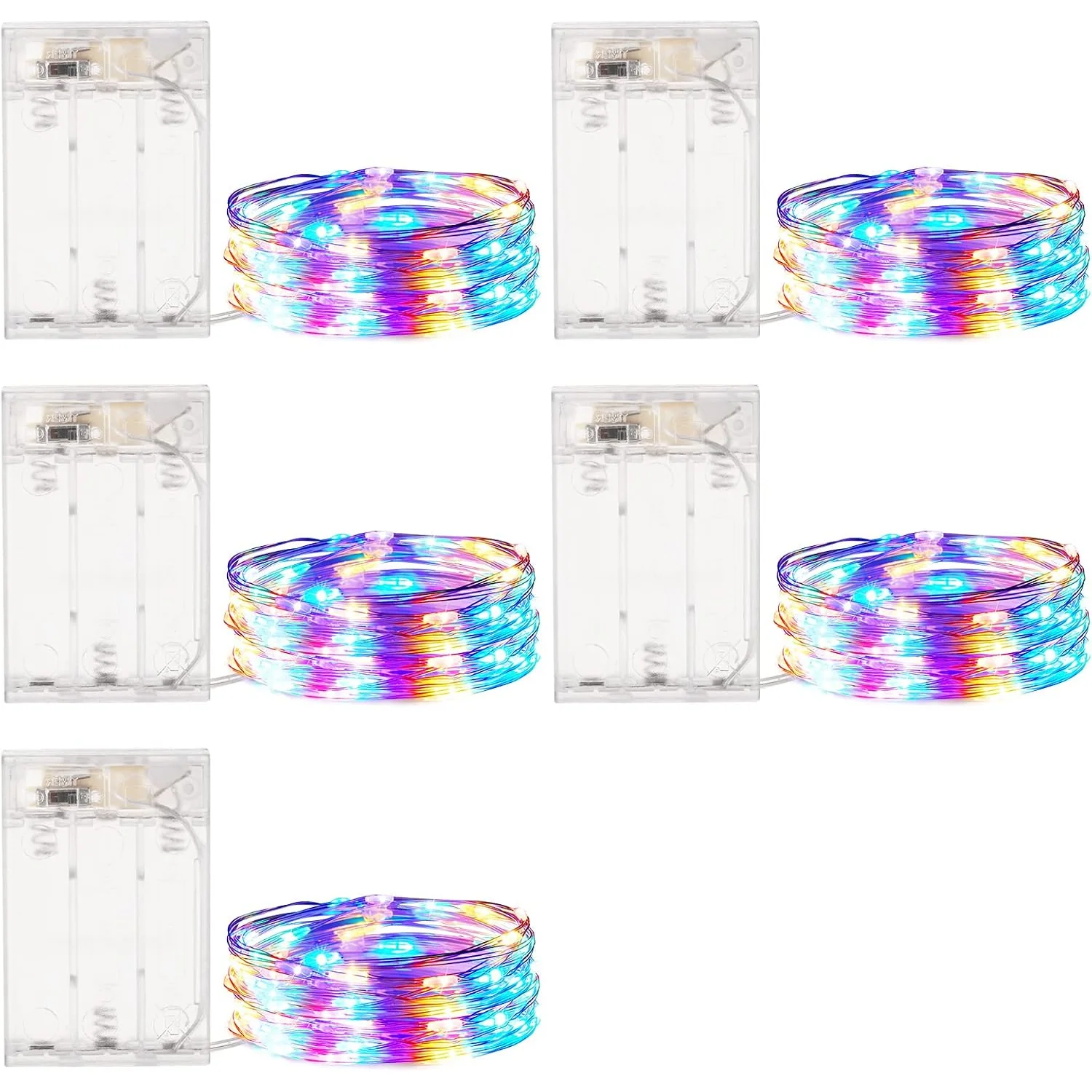 Minetom Fairy Lights Battery Operated, 5 Pack 7 FT 20 LED String Lights, Multicolor, 5 Pack, photo 7