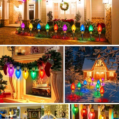 Minetom Christmas Lights Jumbo C9 Outdoor Lawn Decorations with Pathway Marker, thumbnail 2