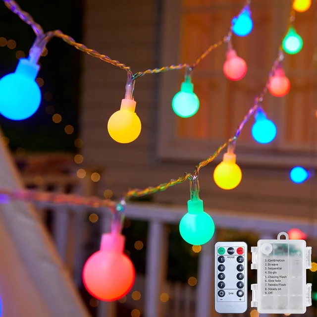 Minetom Globe String Lights Battery Operated