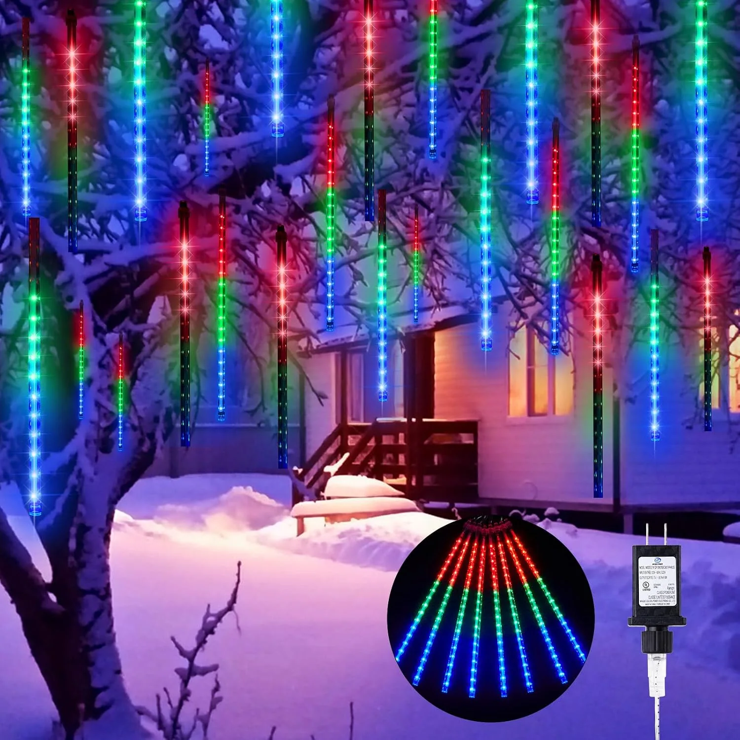 Minetom Meteor Shower Lights Outdoor, Multicolor, 288 LED 2Pack, photo 7