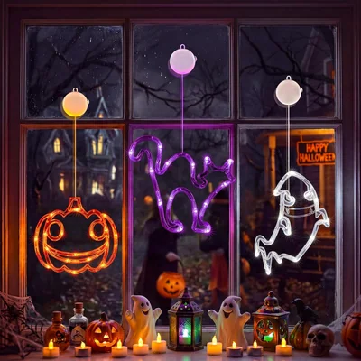 Minetom 3 Pack Halloween Windows Lights, thumbnail 1