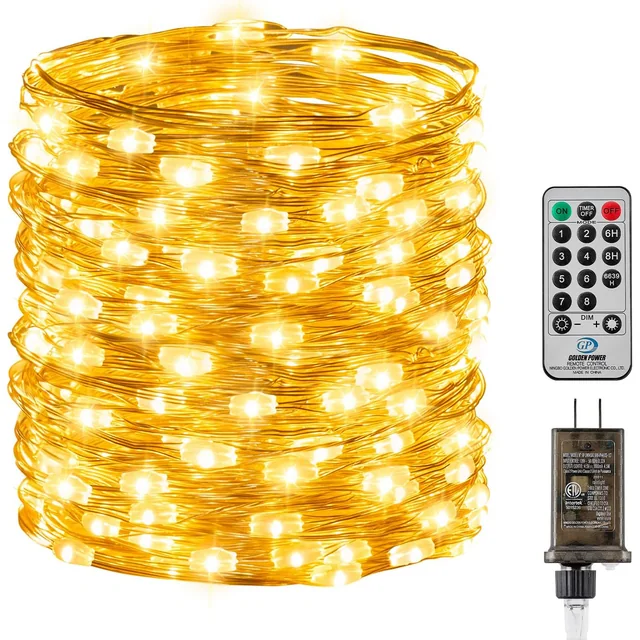 Minetom 66FT 200 LED Fairy Lights Plug in with Remote