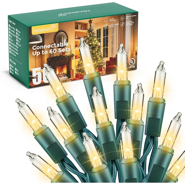 Minetom LED Clear Christmas String Lights