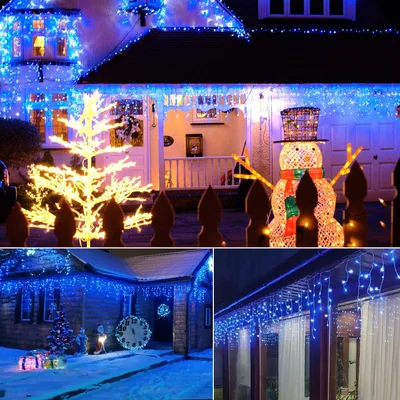Minetom Icicle Lights for Outside, 164Ft 1344 LED White Christmas Lights, thumbnail 2