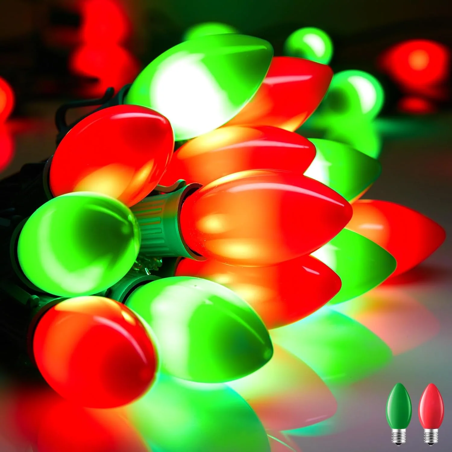 Minetom 50Ft Christmas Lights Outdoor, Red & Green, 50FT, photo 11