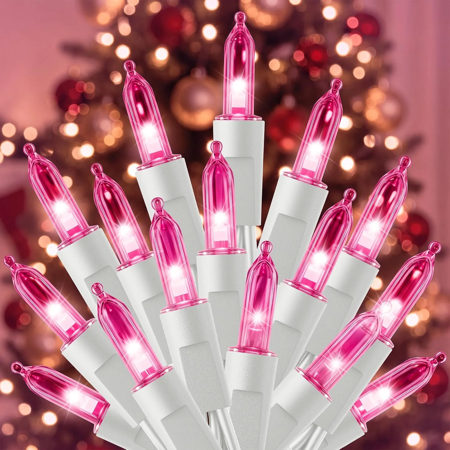 Minetom LED Christmas Lights Indoor Outdoor, Pink, 33 ft, photo 9