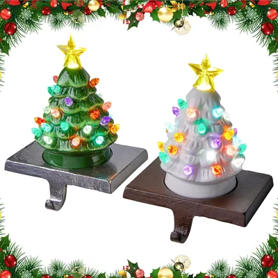 Minetom Ceramic Christmas Stocking Holders with LED, thumbnail 2