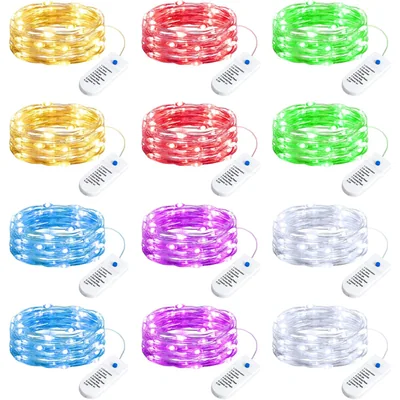 Minetom 12 Pack Warm White Battery Operated Fairy String Lights 8 Modes, thumbnail 8