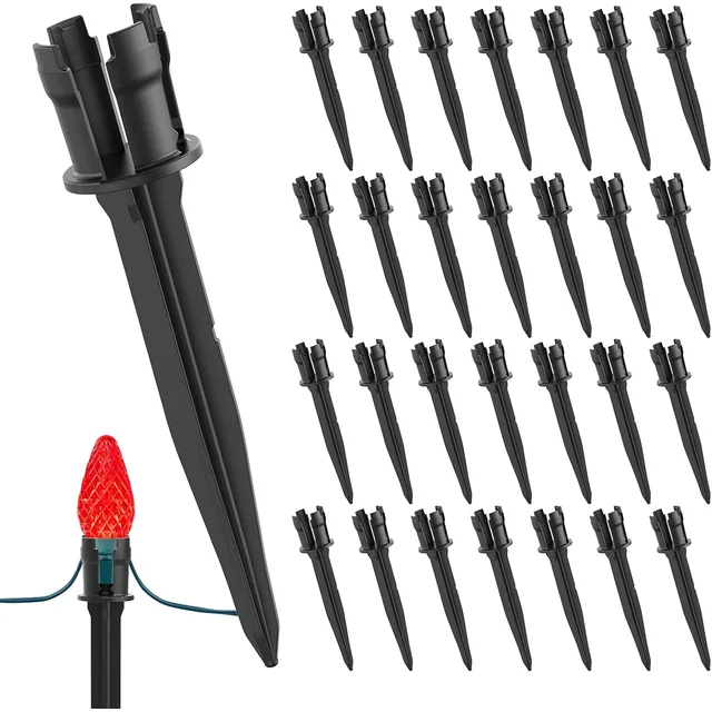 Minetom 100-Pack 5.5 Inch Christmas Light Yard Stakes for C7 C9 Christmas Lights