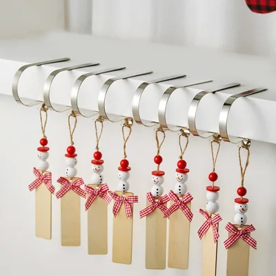 Minetom Silver Christmas Stocking Holders Set, thumbnail 1