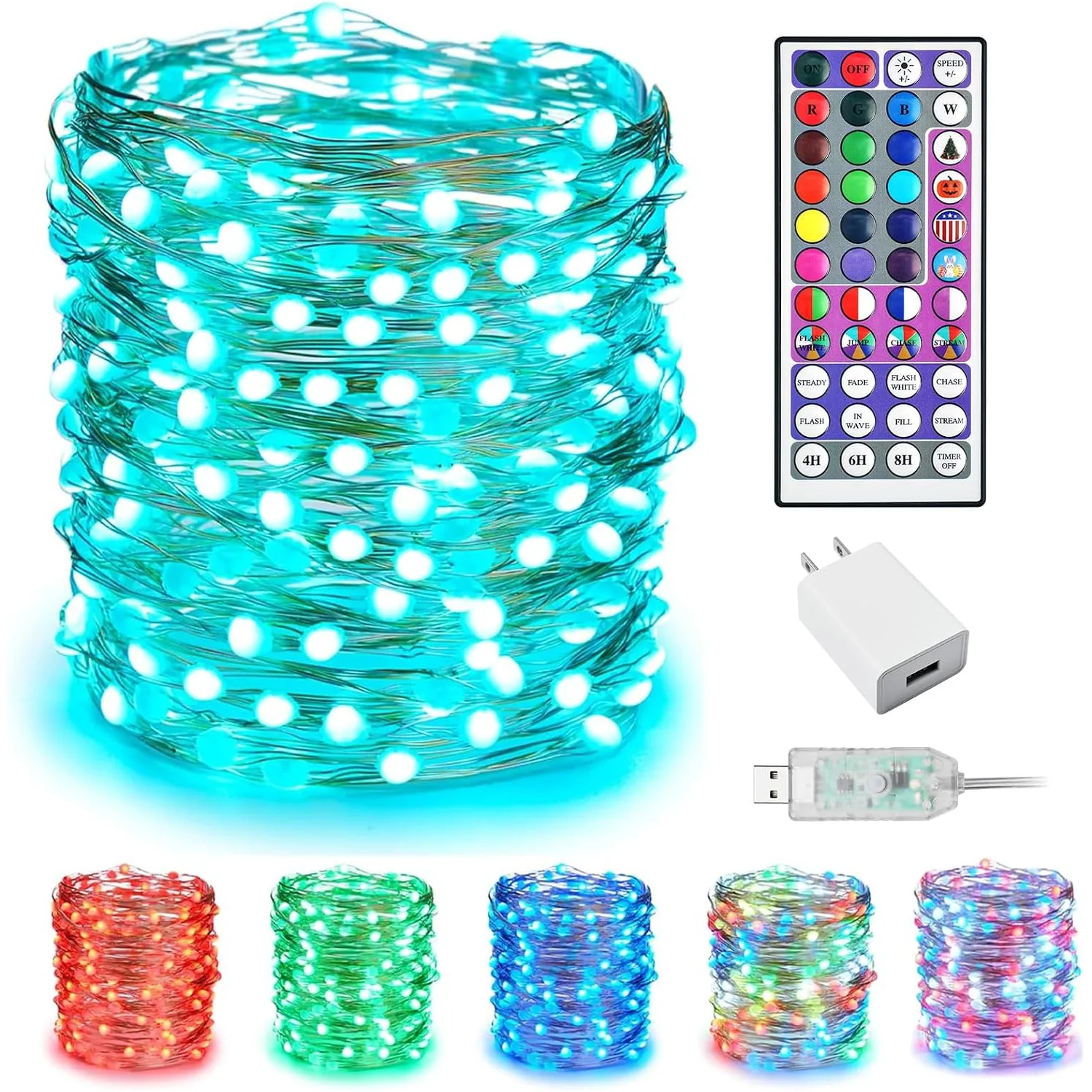 Minetom Color Changing Fairy String Lights, 24 Colors, 33ft, photo 6